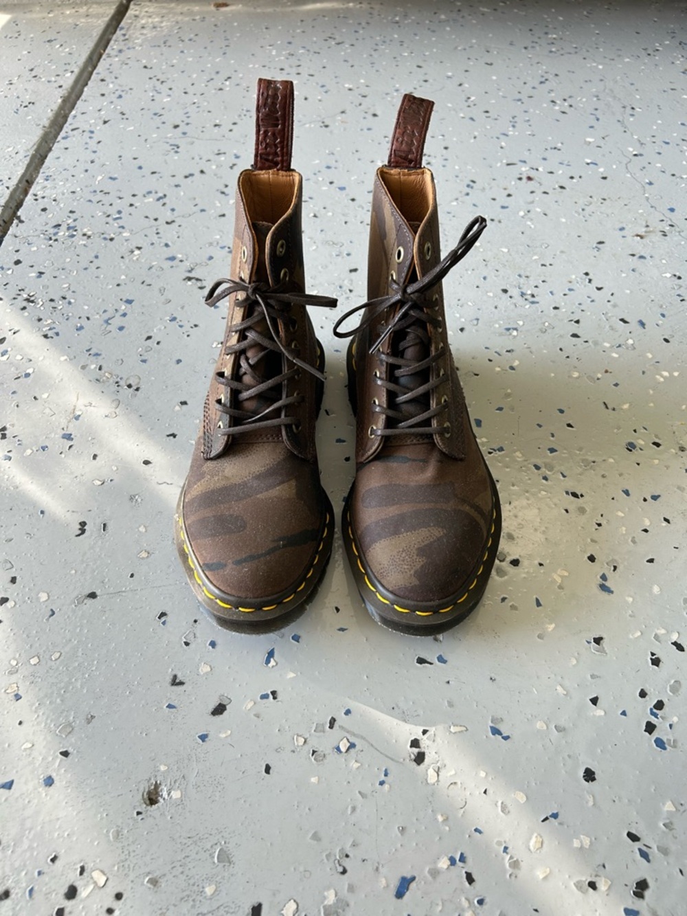 Dr. Martens Brown Camouflage Lace-Up Boots